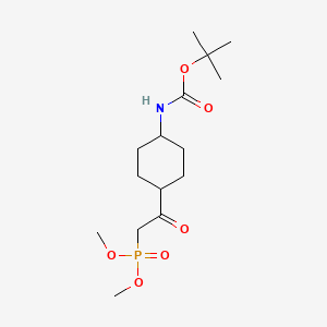 molecular formula C15H28NO6P B8079899 Trans-Tert-Butyl (4-(2-(Dimethoxyphosphoryl)Acetyl)Cyclohexyl)Carbamate 