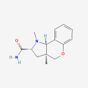 molecular formula C14H18N2O2 B8079912 (2R,3AS,9bR)-1,3a-dimethyl-1,2,3,3a,4,9b-hexahydrochromeno[4,3-b]pyrrole-2-carboxamide 