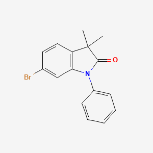 molecular formula C16H14BrNO B8079922 6-Bromo-3,3-dimethyl-1-phenylindolin-2-one 