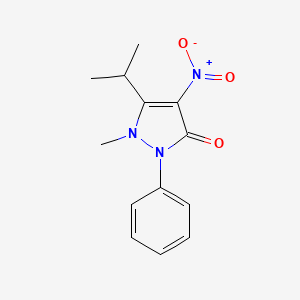 molecular formula C13H15N3O3 B8079954 5-Isopropyl-1-methyl-4-nitro-2-phenyl-1H-pyrazol-3(2H)-one 