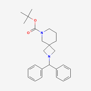 molecular formula C25H32N2O2 B8079958 tert-Butyl 2-benzhydryl-2,6-diazaspiro[3.5]nonane-6-carboxylate 