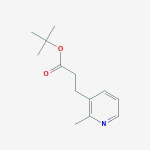 molecular formula C13H19NO2 B8079964 3-Pyridinepropanoic acid, 2-methyl-, 1,1-dimethylethyl ester 