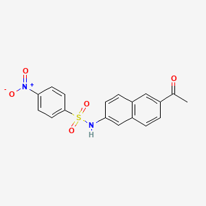 molecular formula C18H14N2O5S B8079972 N-(6-Acetylnaphthalen-2-yl)-4-nitrobenzenesulfonamide 