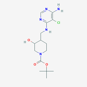 tert-Butyl 4-(((6-amino-5-chloropyrimidin-4-yl)amino)methyl)-3-hydroxypiperidine-1-carboxylate