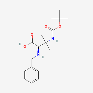 molecular formula C17H26N2O4 B8080031 (R)-2-(Benzylamino)-3-((tert-butoxycarbonyl)amino)-3-methylbutanoic acid 