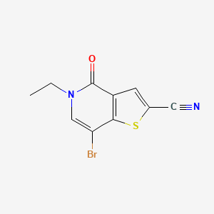 molecular formula C10H7BrN2OS B8080034 7-Bromo-5-ethyl-4-oxo-4,5-dihydrothieno[3,2-c]pyridine-2-carbonitrile 