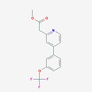 molecular formula C15H12F3NO3 B8080048 Methyl 2-(4-(3-(trifluoromethoxy)phenyl)pyridin-2-yl)acetate 