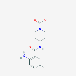 molecular formula C18H27N3O3 B8080066 Tert-butyl 4-(2-amino-5-methylbenzamido)piperidine-1-carboxylate 
