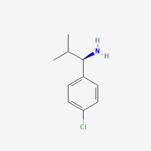 molecular formula C10H14ClN B8080107 (R)-1-(4-Chlorophenyl)-2-methylpropan-1-amine 