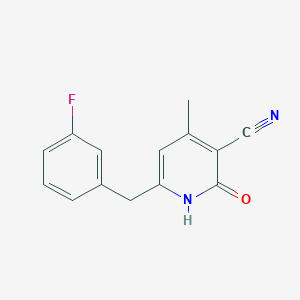molecular formula C14H11FN2O B8080146 6-(3-Fluorobenzyl)-4-methyl-2-oxo-1,2-dihydropyridine-3-carbonitrile 