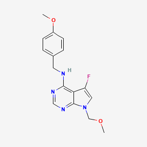molecular formula C16H17FN4O2 B8080205 5-Fluoro-N-(4-methoxybenzyl)-7-(methoxymethyl)-7H-pyrrolo[2,3-d]pyrimidin-4-amine CAS No. 2089291-61-0