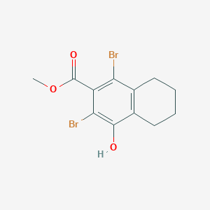 molecular formula C12H12Br2O3 B8080219 Methyl 1,3-dibromo-4-hydroxy-5,6,7,8-tetrahydronaphthalene-2-carboxylate 