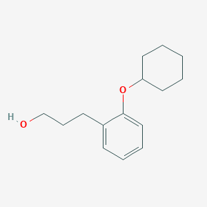 molecular formula C15H22O2 B8080303 3-(2-(Cyclohexyloxy)phenyl)propan-1-ol 