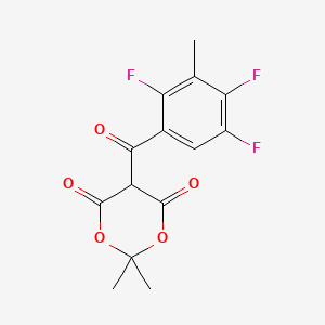 molecular formula C14H11F3O5 B8080342 2,2-Dimethyl-5-(2,4,5-trifluoro-3-methylbenzoyl)-1,3-dioxane-4,6-dione 
