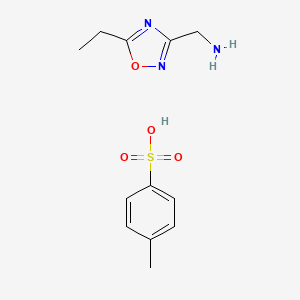 molecular formula C12H17N3O4S B8080353 (5-Ethyl-1,2,4-oxadiazol-3-YL)methanamine 4-methylbenzenesulfonate 