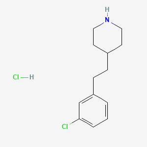 molecular formula C13H19Cl2N B8080371 4-(3-Chlorophenethyl)piperidine HCl 