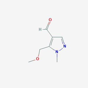 molecular formula C7H10N2O2 B8080373 5-(Methoxymethyl)-1-methyl-1H-pyrazole-4-carbaldehyde 