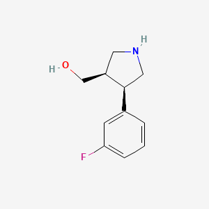 molecular formula C11H14FNO B8080377 ((3R,4R)-4-(3-Fluorophenyl)pyrrolidin-3-YL)methanol 