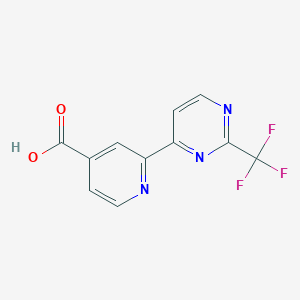 molecular formula C11H6F3N3O2 B8080382 2-(2-(Trifluoromethyl)pyrimidin-4-YL)isonicotinic acid 