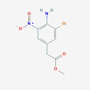 molecular formula C9H9BrN2O4 B8080404 Methyl 4-amino-3-bromo-5-nitrophenylacetate 