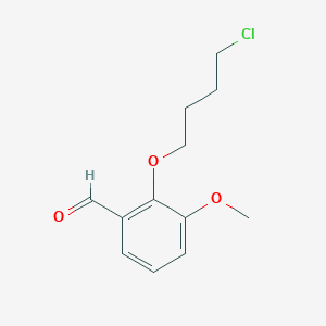 molecular formula C12H15ClO3 B8080414 2-(4-Chlorobutoxy)-3-methoxybenzaldehyde 