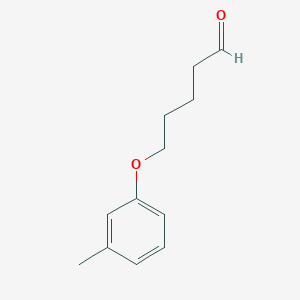 molecular formula C12H16O2 B8080430 5-(3-Methylphenoxy)pentanal 