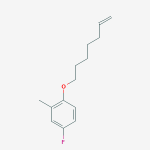 molecular formula C14H19FO B8080720 4-Fluoro-1-hept-6-enoxy-2-methylbenzene 