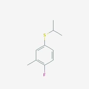 molecular formula C10H13FS B8080808 1-Fluoro-2-methyl-4-(isopropylthio)benzene 