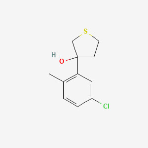 molecular formula C11H13ClOS B8081051 3-(5-Chloro-2-methylphenyl)thiolan-3-ol 