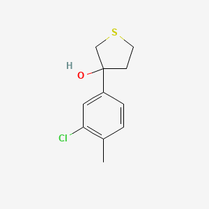 molecular formula C11H13ClOS B8081059 3-(3-Chloro-4-methylphenyl)thiolan-3-ol 