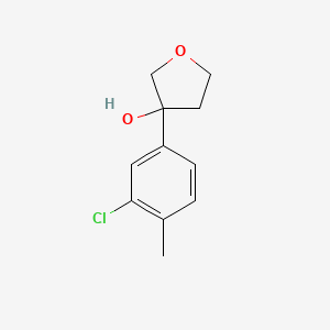 molecular formula C11H13ClO2 B8081173 3-(3-Chloro-4-methylphenyl)oxolan-3-ol 