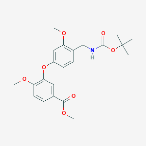 molecular formula C22H27NO7 B8081301 Methyl 3-(4-{[(tert-butoxycarbonyl)amino]methyl}-3-methoxyphenoxy)-4-methoxybenzoate 