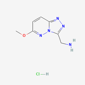 molecular formula C7H10ClN5O B8081311 [(6-Methoxy[1,2,4]triazolo[4,3-b]pyridazin-3-yl)methyl]amine hydrochloride 