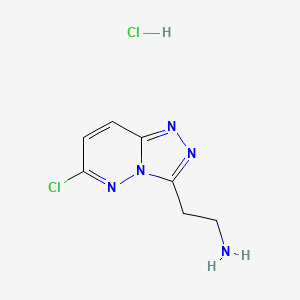 molecular formula C7H9Cl2N5 B8081316 [2-(6-Chloro[1,2,4]triazolo[4,3-b]pyridazin-3-yl)ethyl]amine hydrochloride 