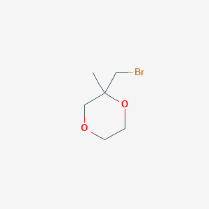 molecular formula C6H11BrO2 B8081332 2-(Bromomethyl)-2-methyl-1,4-dioxane 