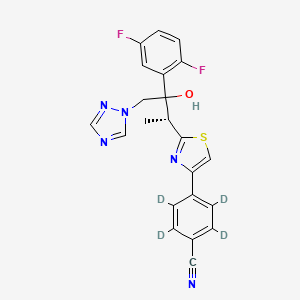 molecular formula C22H17F2N5OS B8081370 2,3,5,6-tetradeuterio-4-[2-[(2R)-3-(2,5-difluorophenyl)-3-hydroxy-4-(1,2,4-triazol-1-yl)butan-2-yl]-1,3-thiazol-4-yl]benzonitrile 