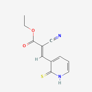 molecular formula C11H10N2O2S B8081403 Ethyl 2-cyano-3-(2-thioxo-1,2-dihydro-3-pyridinyl)acrylate 
