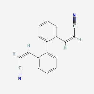 molecular formula C18H12N2 B8081419 3-[2'-(2-Cyanovinyl)[1,1'-biphenyl]-2-yl]acrylonitrile 