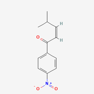 molecular formula C12H13NO3 B8081454 4-Methyl-1-(4-nitrophenyl)-2-penten-1-one 