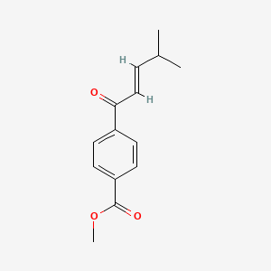 molecular formula C14H16O3 B8081457 Methyl 4-(4-methyl-2-pentenoyl)benzoate 