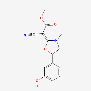 Methyl cyano[5-(3-hydroxyphenyl)-3-methyl-1,3-oxazolidin-2-ylidene]acetate