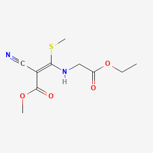 molecular formula C10H14N2O4S B8081480 Methyl 2-cyano-3-[(2-ethoxy-2-oxoethyl)amino]-3-(methylsulfanyl)acrylate 