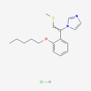 molecular formula C17H23ClN2OS B8081597 1-[2-Methylsulfanyl-1-(2-pentoxyphenyl)ethenyl]imidazole hydrochloride 