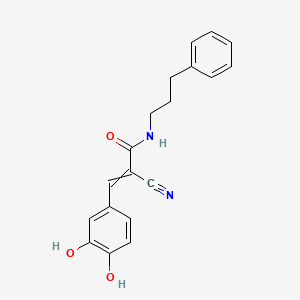 molecular formula C19H18N2O3 B8081625 2-cyano-3-(3,4-dihydroxyphenyl)-N-(3-phenylpropyl)-2-propenamide 