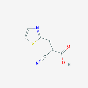 molecular formula C7H4N2O2S B8081665 2-Cyano-3-(1,3-thiazol-2-yl)prop-2-enoic acid 