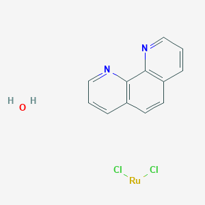 molecular formula C12H10Cl2N2ORu B8081670 Dichlororuthenium,1,10-phenanthroline xhydrate 