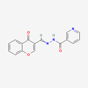 molecular formula C16H11N3O3 B8081689 N-[(4-oxochromen-3-yl)methylideneamino]pyridine-3-carboxamide 