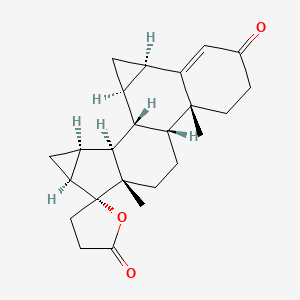 molecular formula C24H30O3 B8081750 (1R,2R,4R,10R,11R,14S,15R,16S,18S,19S)-10,14-dimethylspiro[hexacyclo[9.8.0.02,4.05,10.014,19.016,18]nonadec-5-ene-15,5'-oxolane]-2',7-dione 