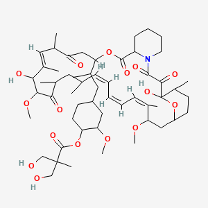 molecular formula C56H87NO16 B8081778 [4-[2-[(16Z,24Z,26Z,28Z)-1,18-dihydroxy-19,30-dimethoxy-15,17,21,23,29,35-hexamethyl-2,3,10,14,20-pentaoxo-11,36-dioxa-4-azatricyclo[30.3.1.04,9]hexatriaconta-16,24,26,28-tetraen-12-yl]propyl]-2-methoxycyclohexyl] 3-hydroxy-2-(hydroxymethyl)-2-methylpropanoate 