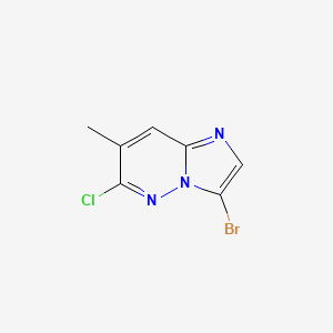 molecular formula C7H5BrClN3 B8081816 3-Bromo-6-chloro-7-methylimidazo[1,2-b]pyridazine 